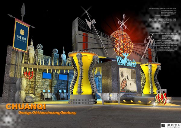 游戏展展台展位设计搭建制作效果图欣赏 - 中国