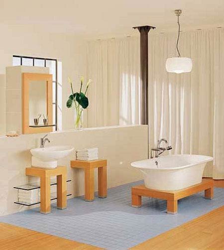 decoration and furniture design in bathroom