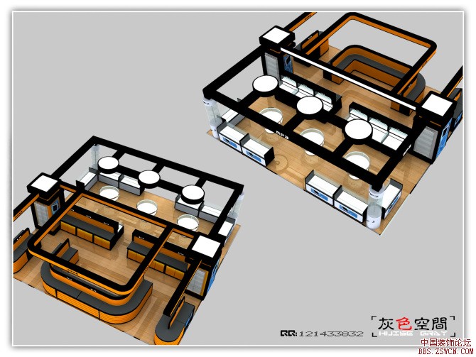 电脑展厅展位设计效果图欣赏 - 中国展览设计网
