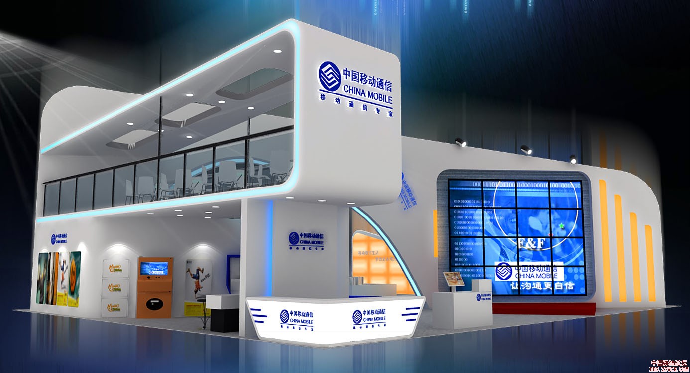 中国移动通信展厅展台设计效果图欣赏 - 中国展