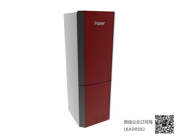 红色海尔冰箱3d模型